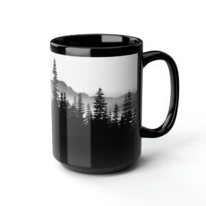Foggy Mtn Silhouette White Mug, 15oz